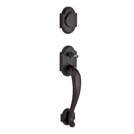 Baldwin Single Cylinder Adirondack Handleset, LH Arch Lever, Dark Bronze SC.ADIXARC.L.RSR.481.S